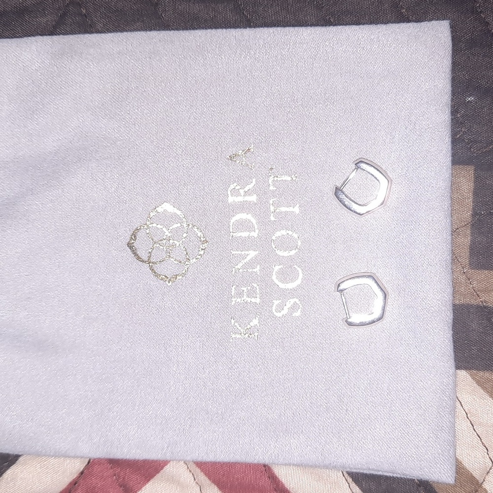 Kendra Scott Silver Huggie Earrings - Picture 4 of 4